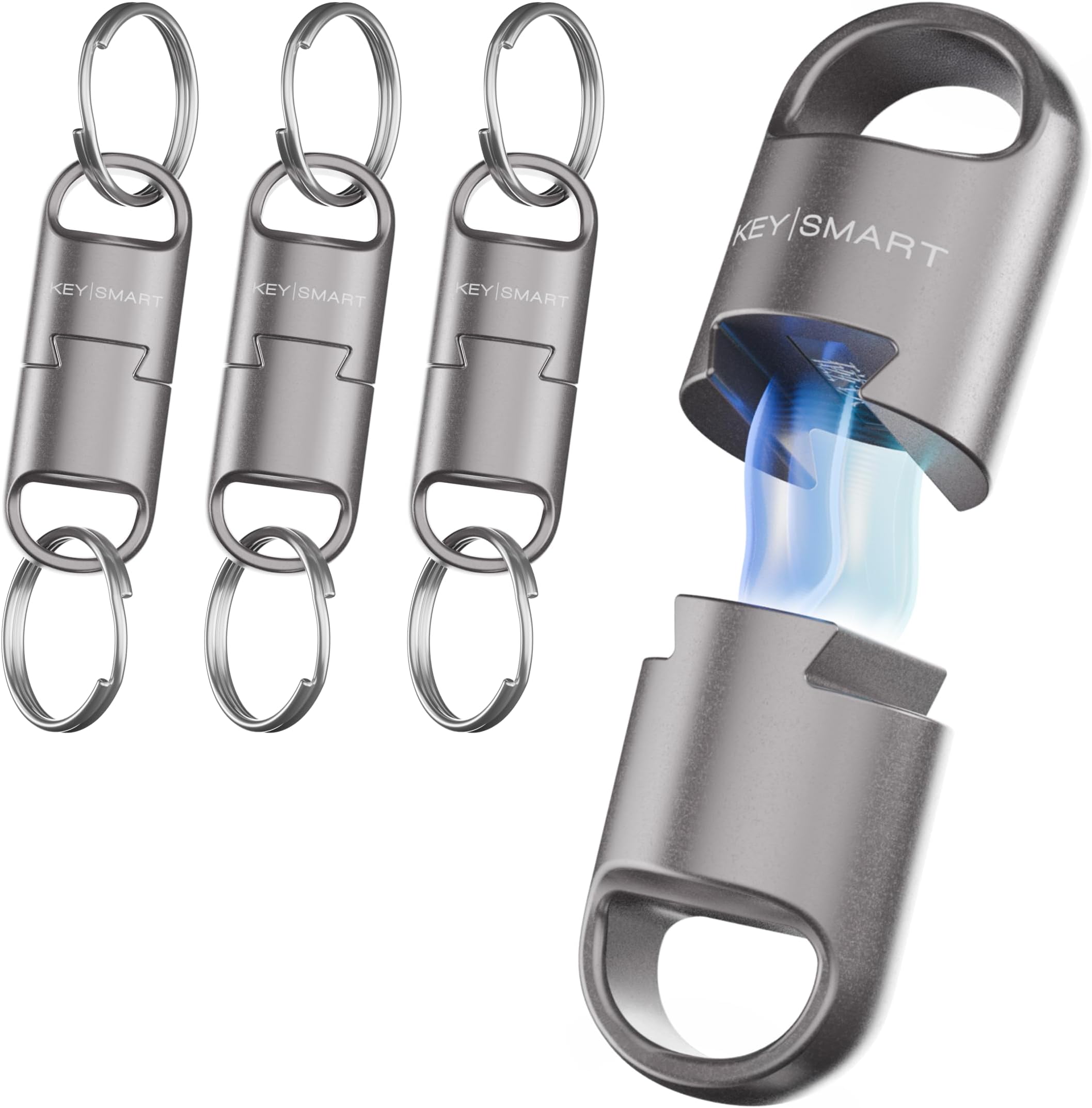 KeySmart MagConnect Pro Magnetic Key Holder for Purse, Key Chains for Car Keys - Detachable Key Ring Quick Release Keychain