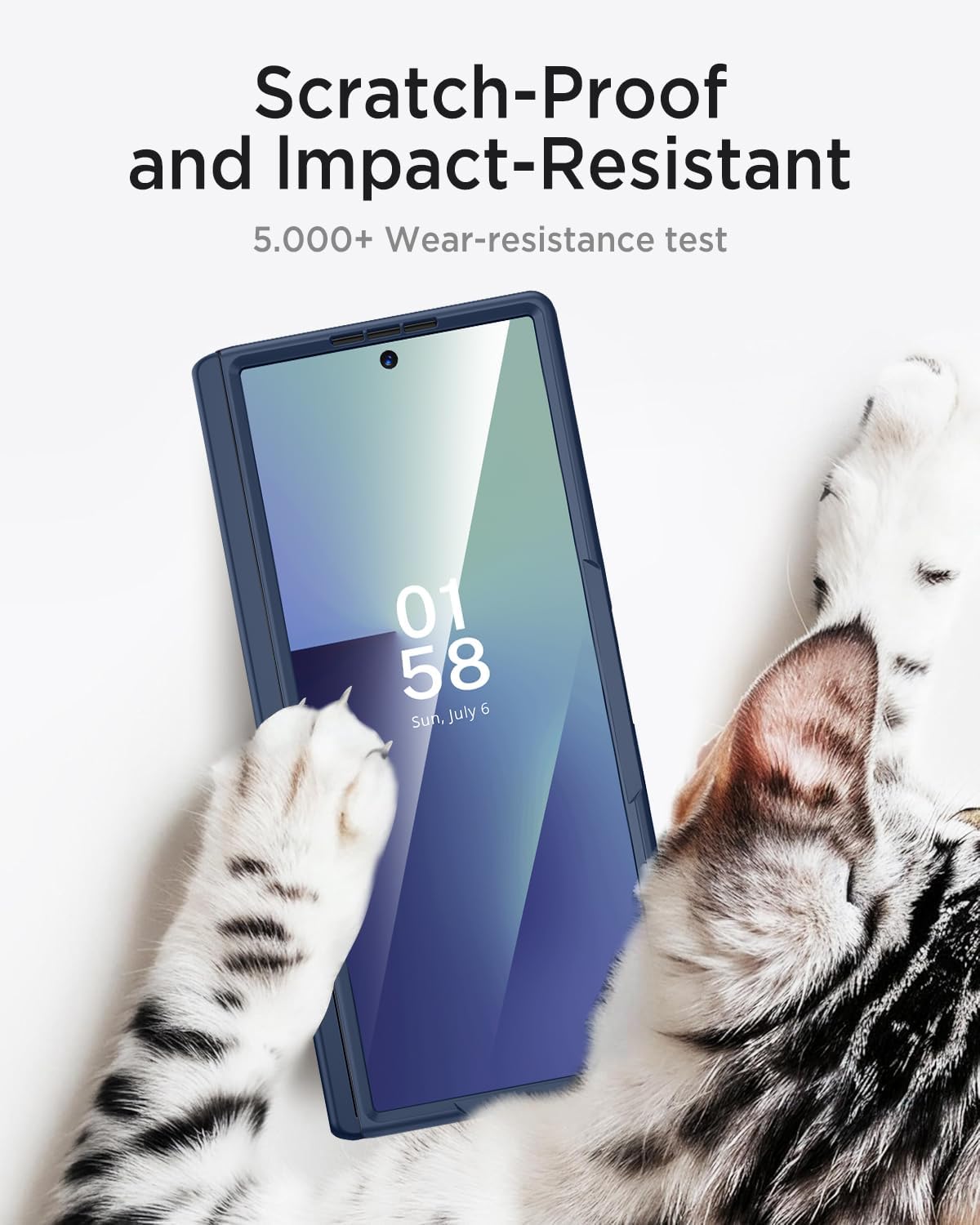 Miimall Magnet Case for Samsung Galaxy Z Fold 7, Built in Kickstand [Privacy Screen Protector] [Magnetic Hinge Protection] Military Grade&Wireless Charging Cover for Galaxy Z Fold 7 2025, Blue