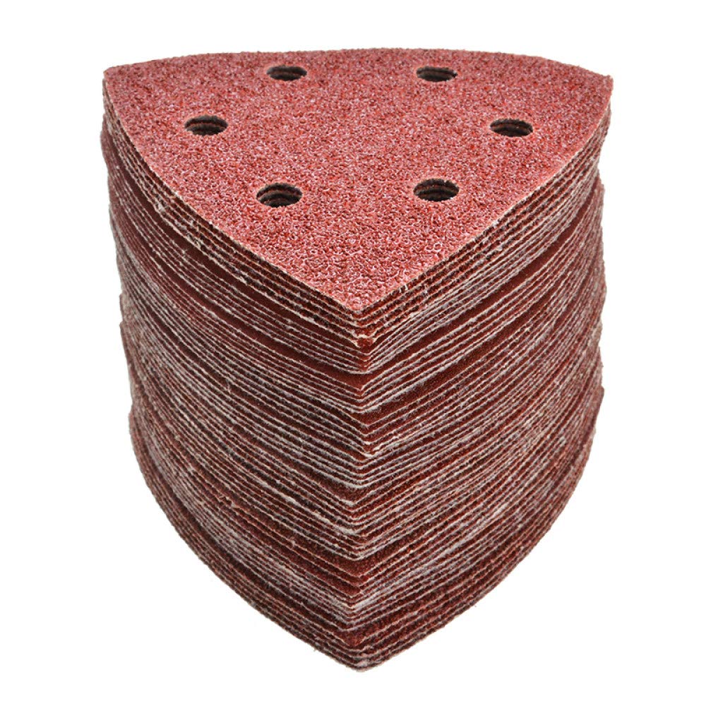 Disco de lijado triangular de 100 Uds, 90mm, lijadora Delta, gancho, papel de lija, herramientas abrasivas para lijar, grano 40-2000,120