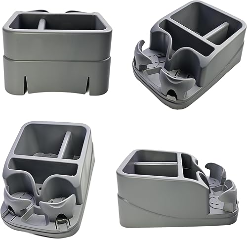 Miniatura 5 de Organizador de consola de automóvil, organizador de asiento de automóvil con 2 portavasos ajustables, consola central para automóviles, camiones,