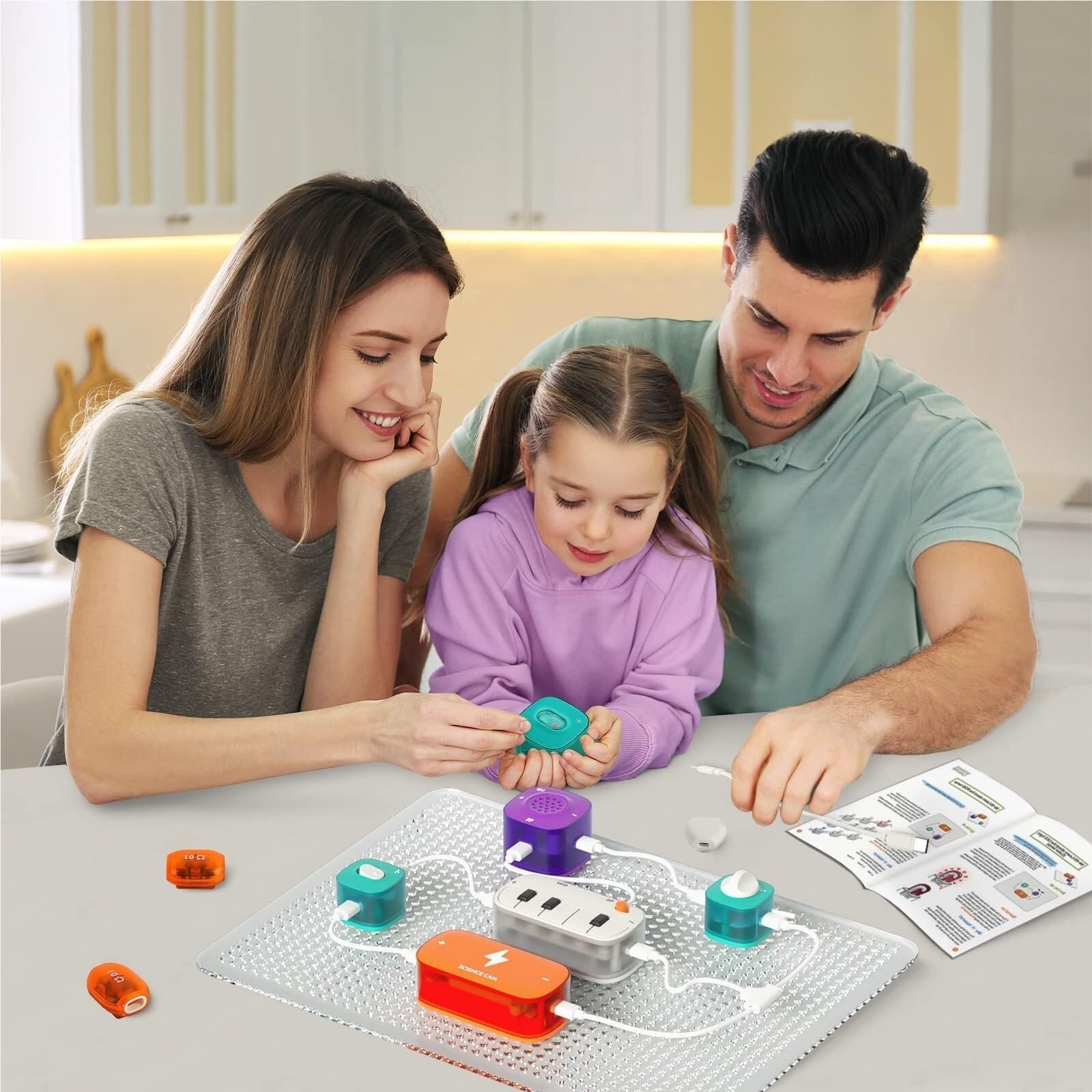 Esperimenti Elettricità Kit Elettronico for Principianti con Circuito Science Can Circuits con 80 Esperimenti Giocattolo Esperimento di Apprendimento