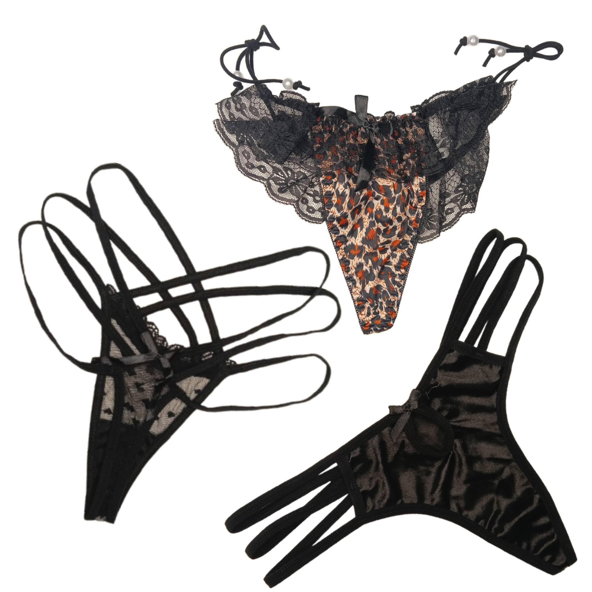 eleg & stilance Woman's Nylon Hot Breathable G-String Thong Bikini Size 30 to 34 (Pack of 3)-picture-46