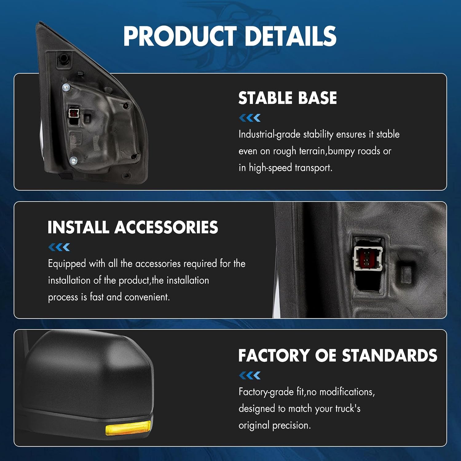 Tow Mirrors Fit for Towing Mirrors with 2015-2019 for F150 Pickup Truck Power Adjusted Heated Turn Signal Light with Black Housing Manual Folding Manual Telescoping Pair Left Right Mirrors