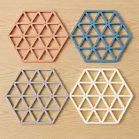 Kit com 4 Descanso De Panelas Silicone Alta Resistência Ao Calor Proteção Para Bancada E Mesa 4 unidades