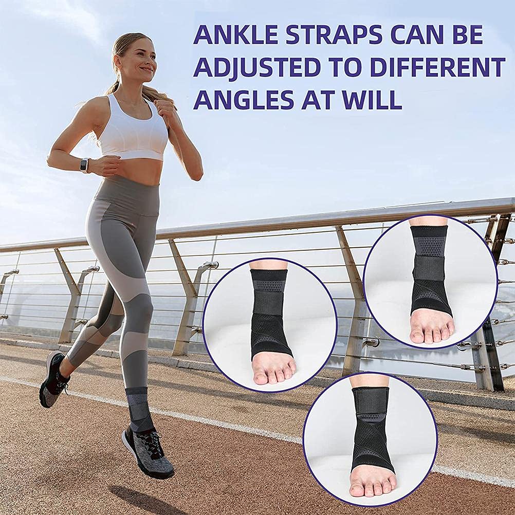 Genérico Tobillera Ajustable con Correas Ajustables, para Deporte y Caminar a Diario, Modelo CJDW888 (Black)