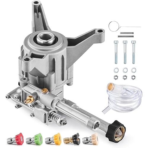 VEVOR Pressure Washer Pump, 7/8" Shaft Vertical, 3100 PSI, 2.5GPM, Replacement Power Washer Pumps Kit with 5 Nozzles, Compatible with Briggs & Stratton, Generac, Devilbiss, Troy Bilt, Honda, Craftsman