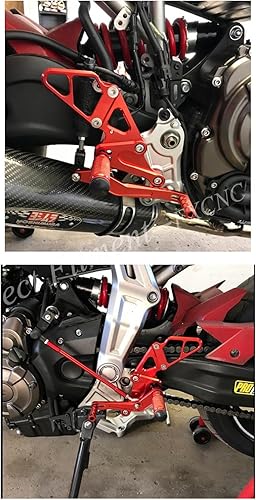 Miniatura 6 de FXCNC Juego de clavijas traseras CNC Billet para motocicleta, reposapiés totalmente ajustables, compatible con MT-07 FZ07 MT07 FZ-07 FZ-07
