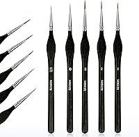 Vista 9 de Pinceles de pintura en miniatura, juego de 10 pinceles de pintura de detalles finos, pinceles pequeños para arte, manualidades, acrílico, acuarela