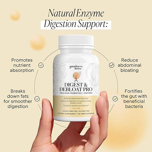 Miniatura 4 de Goodness Lover Digest & Debloat Pro, enzimas digestivas naturales probióticos para alivio de la hinchazón y alivio de gases, suplemento probiótico