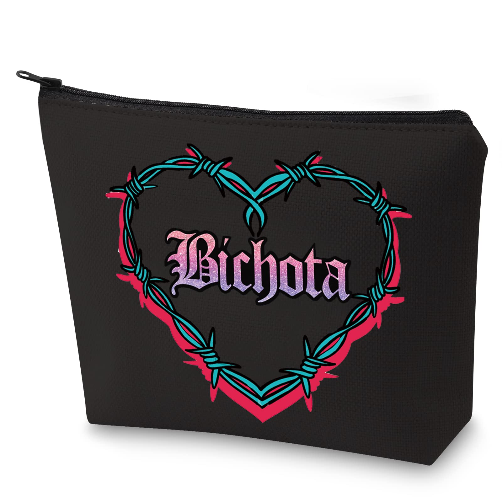 WZMPALatin Music Cosmetic Makeup Bag Musical Inspired Gift Music Fans Makeup Zipper Pouch Bag For Family Friend, Bichota BL, Fit