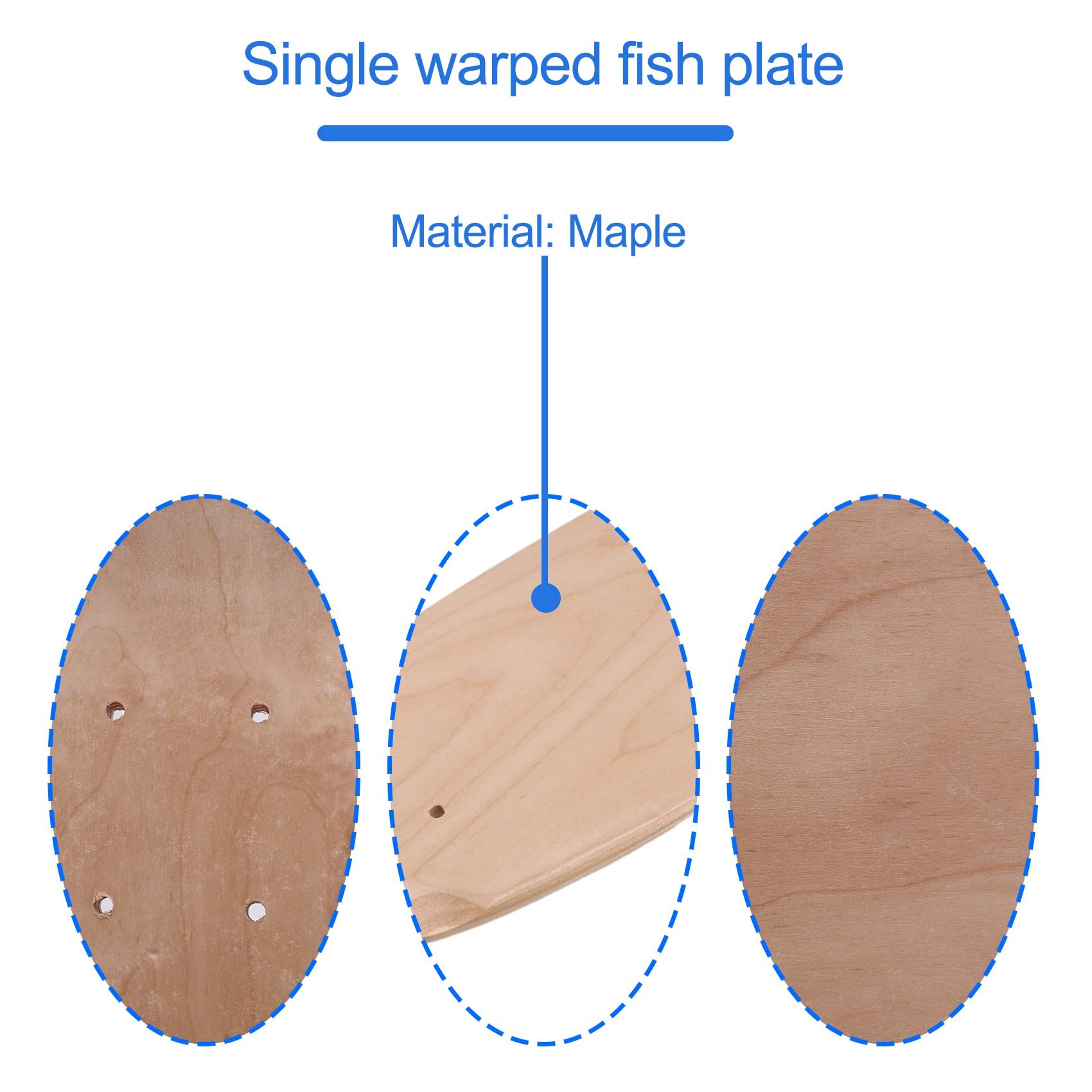 SHAPOKY Planche de skateboard vierge en érable naturel 55,5 x 15 cm