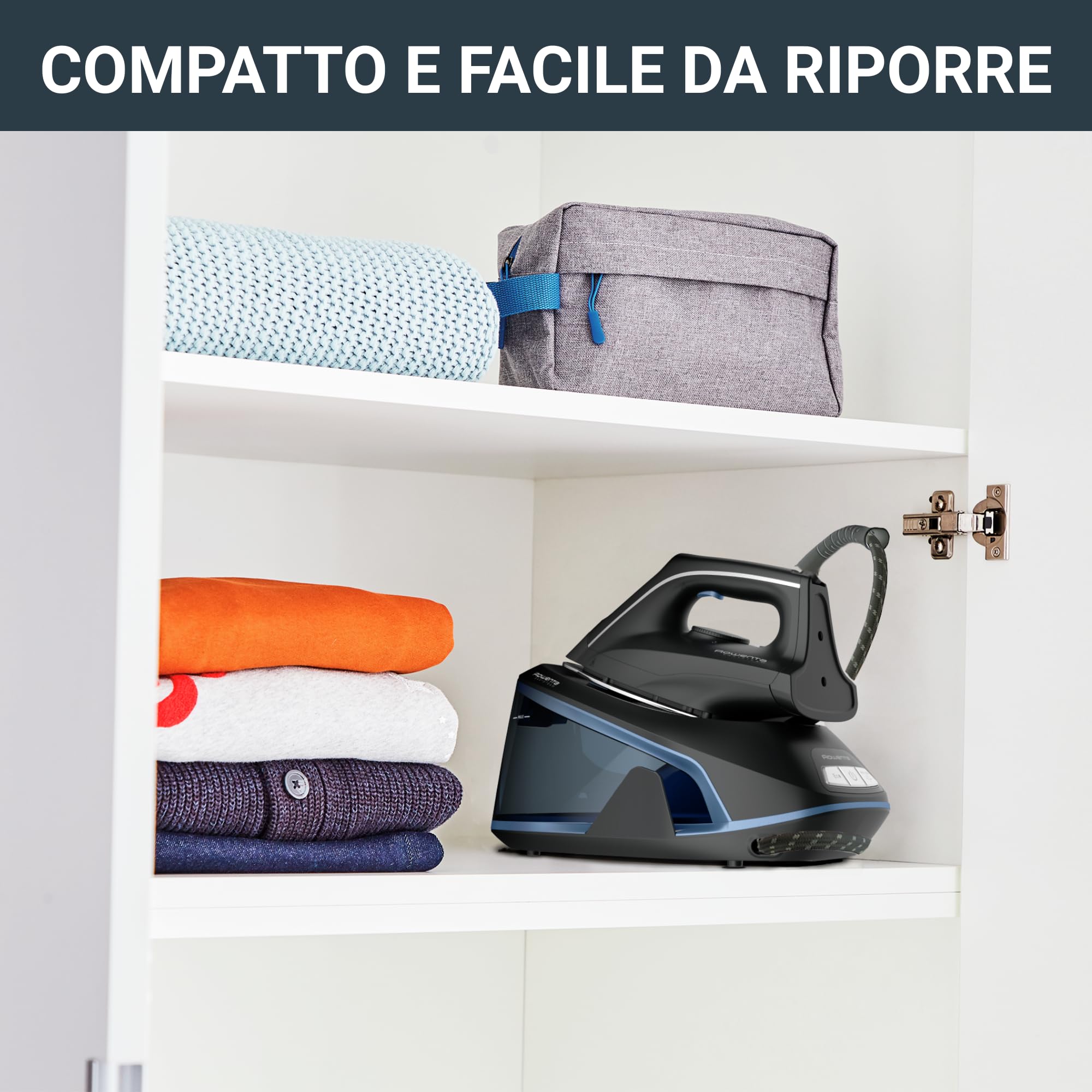 Rowenta Easy Steam, Ferro da Stiro con Generatore di Vapore ad Alte Prestazioni, Vapore Continuo da 110 g/min, Colpo Vapore da 230 g/min, Pressione 5.2 bar, Serbatoio da 1,4 L, Modalità Eco, VR5121
