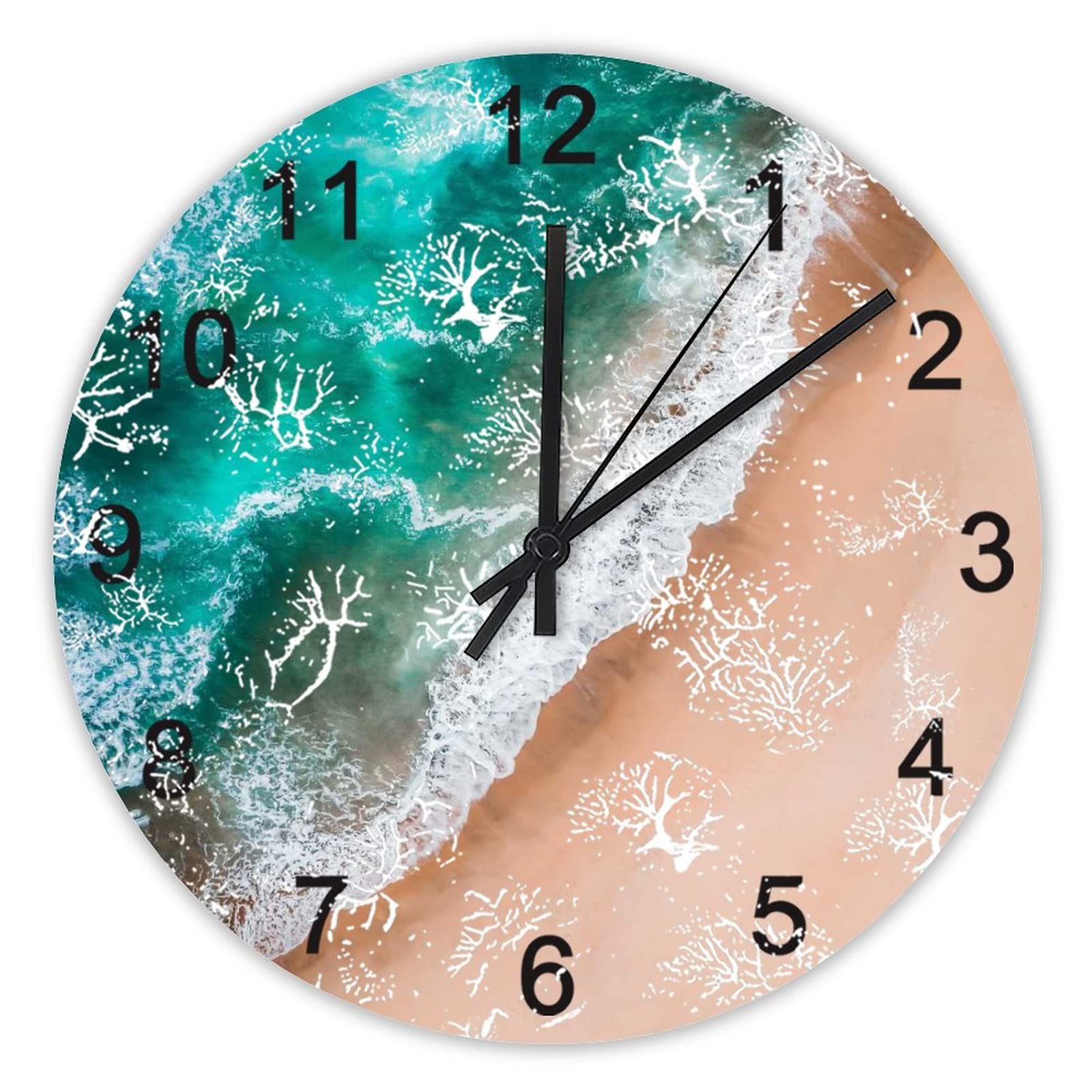 Horloge murale cuisine et bureau style plage pour ambiance bord de mer