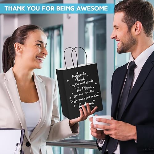 Miniatura 4 de Fulmoon 50 bolsas de regalo de agradecimiento a granel para empleados, bolsas de papel de agradecimiento con asas para empleados, compañeros de