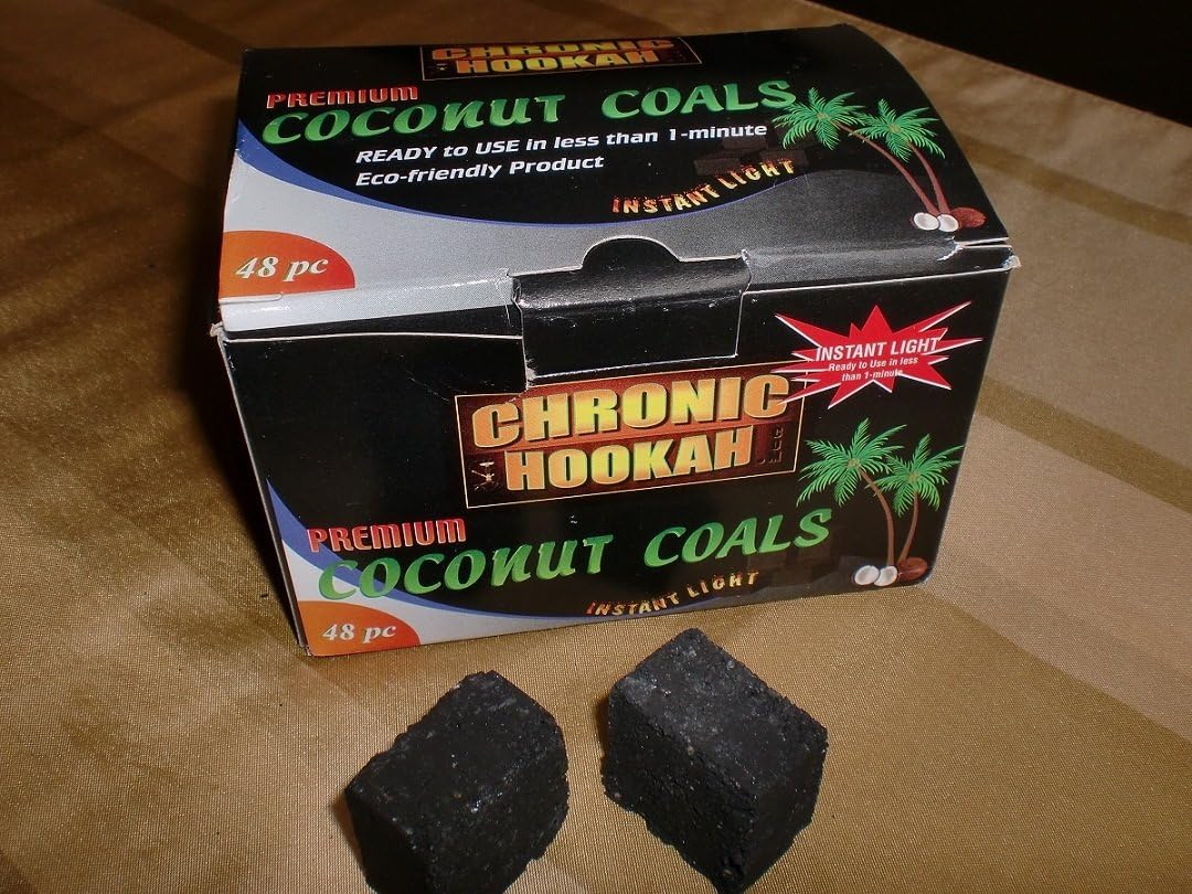 Chronic Coals Hookah Instant Light Coconut Charcoals 48pc