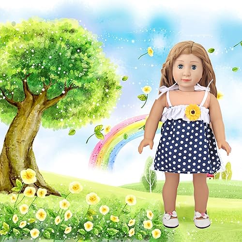 Miniatura 6 de 10 juegos de ropa de muñeca americana de 18 pulgadas, incluyendo 10 de ropa de muñeca para muñecas americanas, regalos de cumpleaños para niños