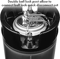 Vista 4 de TMCRAFT Nuevo barril de bloqueo de bola de 3 galones, barril de cerveza de acero inoxidable con mango de goma doble para cerveza casera