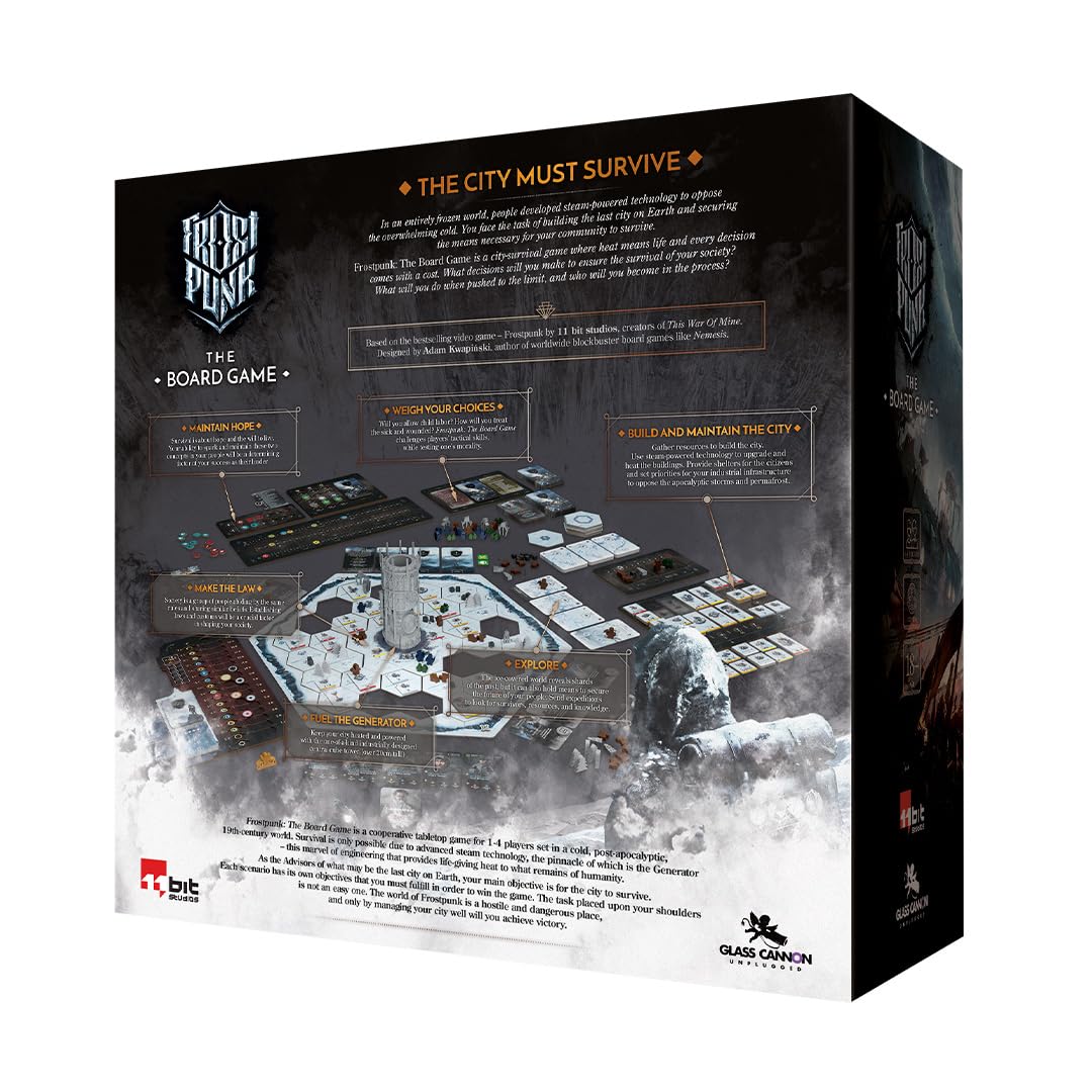 Glass Cannon Unplugged | Frostpunk: The Board Game | Cooperative Survival Strategy Board Game, English Edition, City Management, Generator Tower | 1 To 4 Players | 120 To 150 Minutes