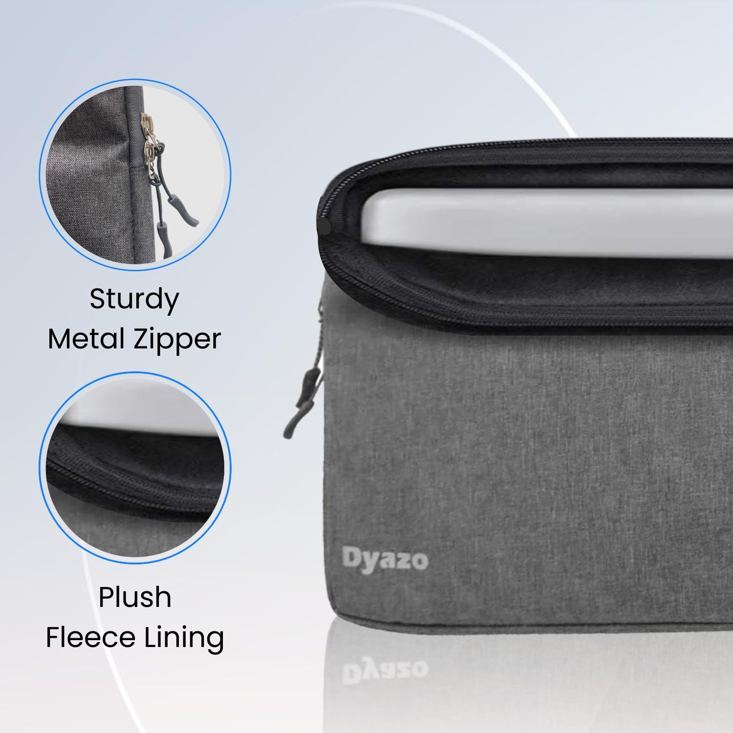 Dyazo 15.6 Inch Laptop Sleeve with Charger Pouch | Front Pocket with Handle Water Resistant Sleeve Case | Compatible for MacBook, HP, Dell, Acer, Asus, Microsoft, Samsung and Other Notebooks (Grey) 27 71gY8AnPMwL. SL1500
