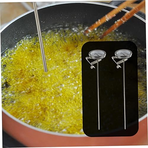 Miniatura 5 de Termómetro de aceite profesional para chef, vástago de acero inoxidable de gran pantalla para freír barbacoa y carne, 2 uds