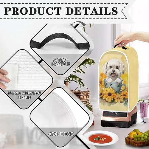 Vista 70 de doginthehole Lindas fundas para licuadora de gatos para cocina, antihuellas dactilares, a prueba de polvo, mezcladora o cafetera, cubierta