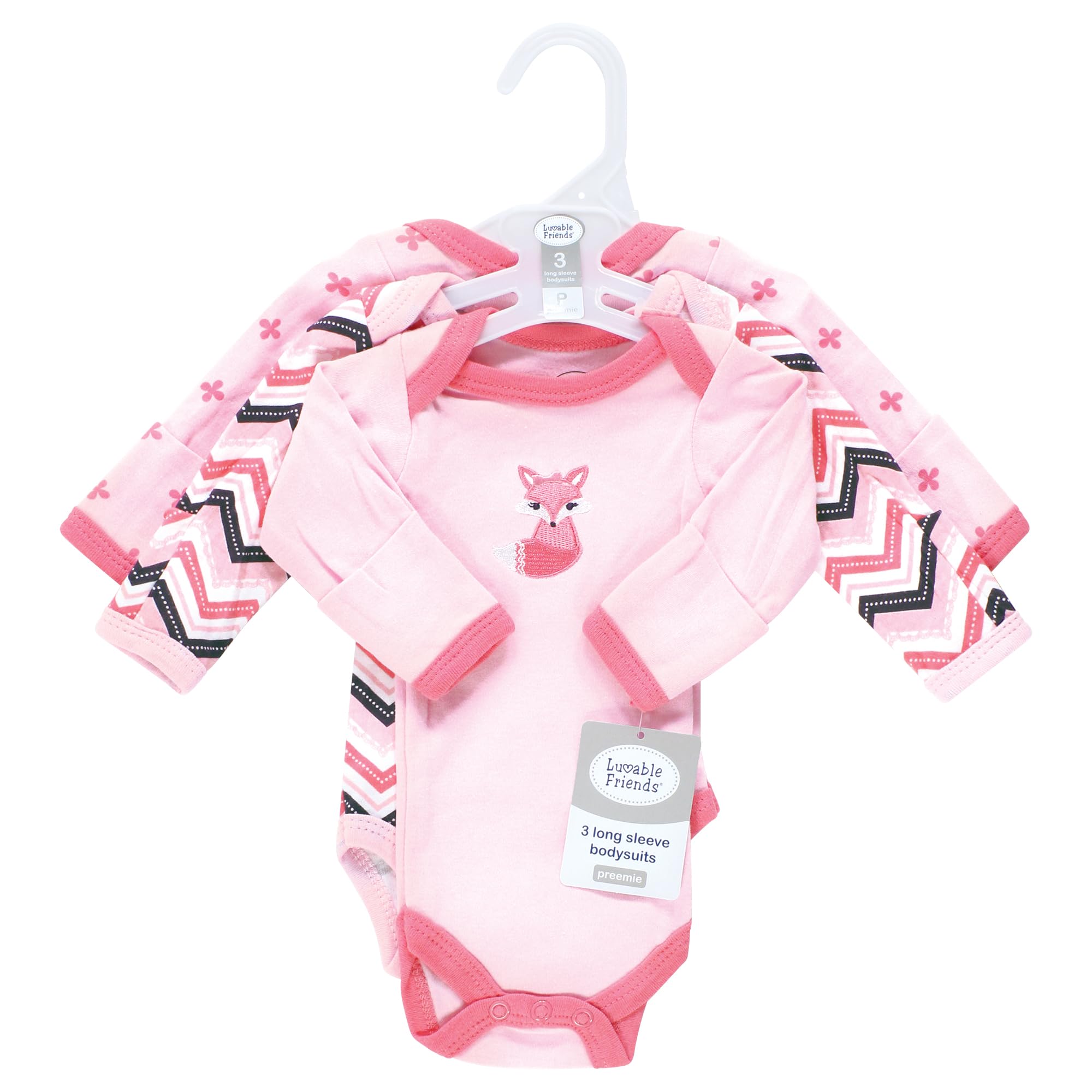 Luvable Friends - Unisex Baby Preemie Langarm-Body (3er-Pack)