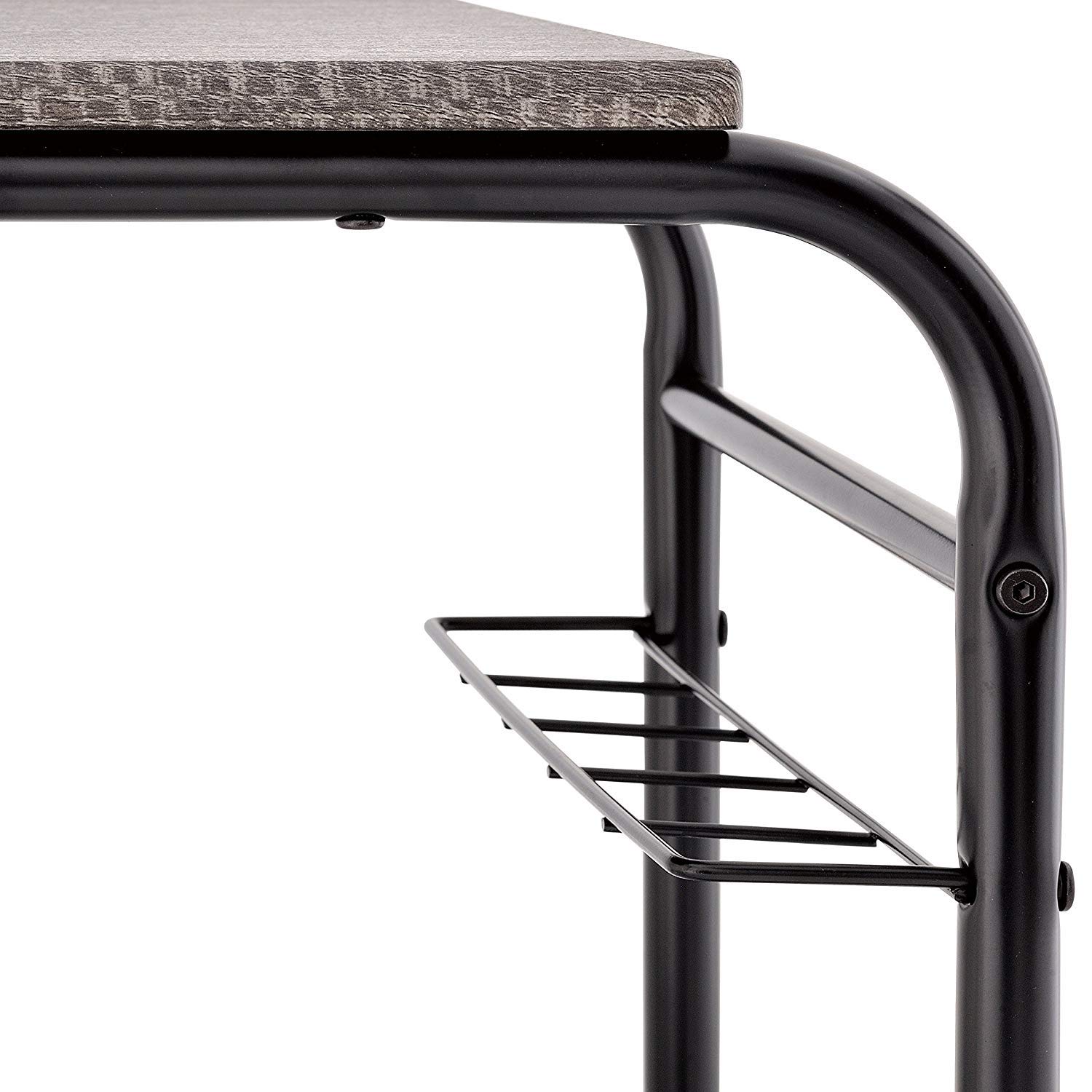 INDIAN DECOR 45808 3-in-1 Metal Entryway Bench with Wood Seat, Shoe Storage & Umbrella Holder 2