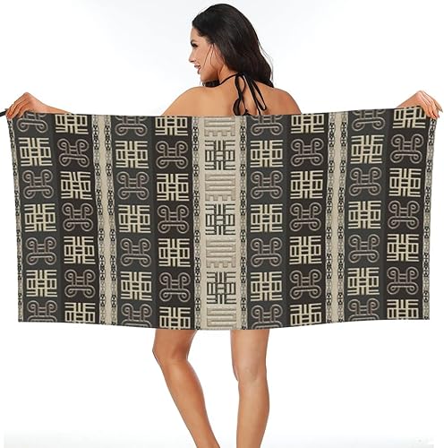 Miniatura 7 de DKJlitter Quick Dry Bath Towel, African Pattern with Adinkra simbols Beach Towel, Microfiber Quick-Drying Bath Towel, for Outdoor Traveling on,