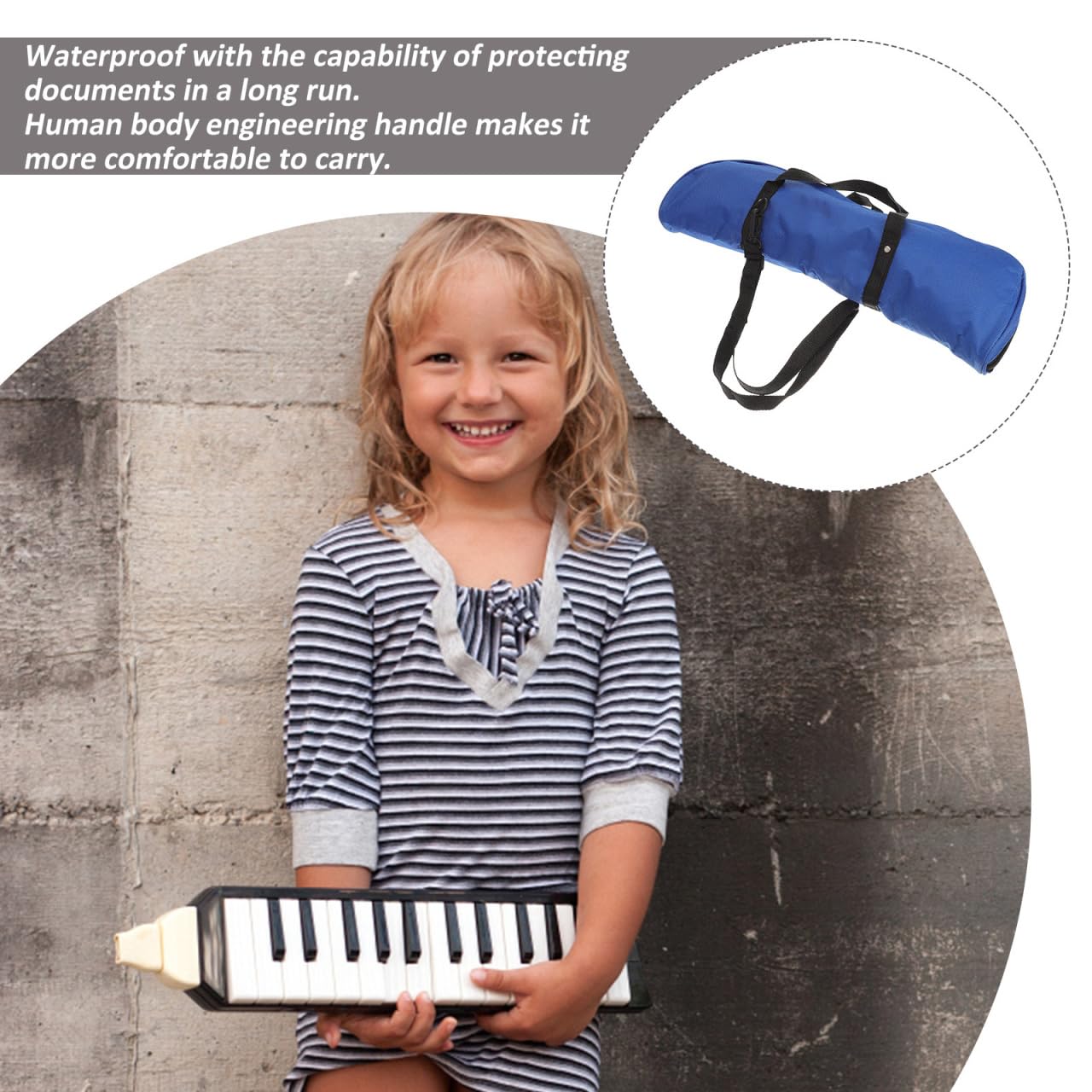 Ciieeo Borsa Porta Melodica 32 Tasti Idrorepellente Con Manico Ergonomico Custodia Imbottita Per Strumento Musicale a Fiato Organ Bag 16.54X5.51X2.36In