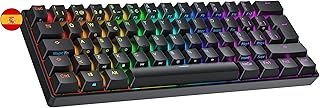 Ranked S60 Supernova 60% | Hot Swappable Mechanical Gaming Keyboard | 62 Keys Multi Color RGB LED Backlit for PC/Mac Gamer | ISO ES Spanish Layout (Black, Gateron Optical Blue)