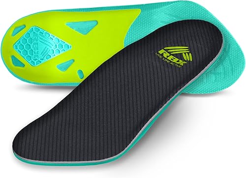 RBX Plantillas ortopédicas para fascitis plantar, tamaño 34 para mujer (verde azulado)