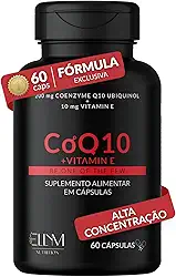 Coenzima Q10 200mg Ubiquinol com Vitamina E 10mg ELLYM NUTRITION Alta Concentração 60 Capsulas