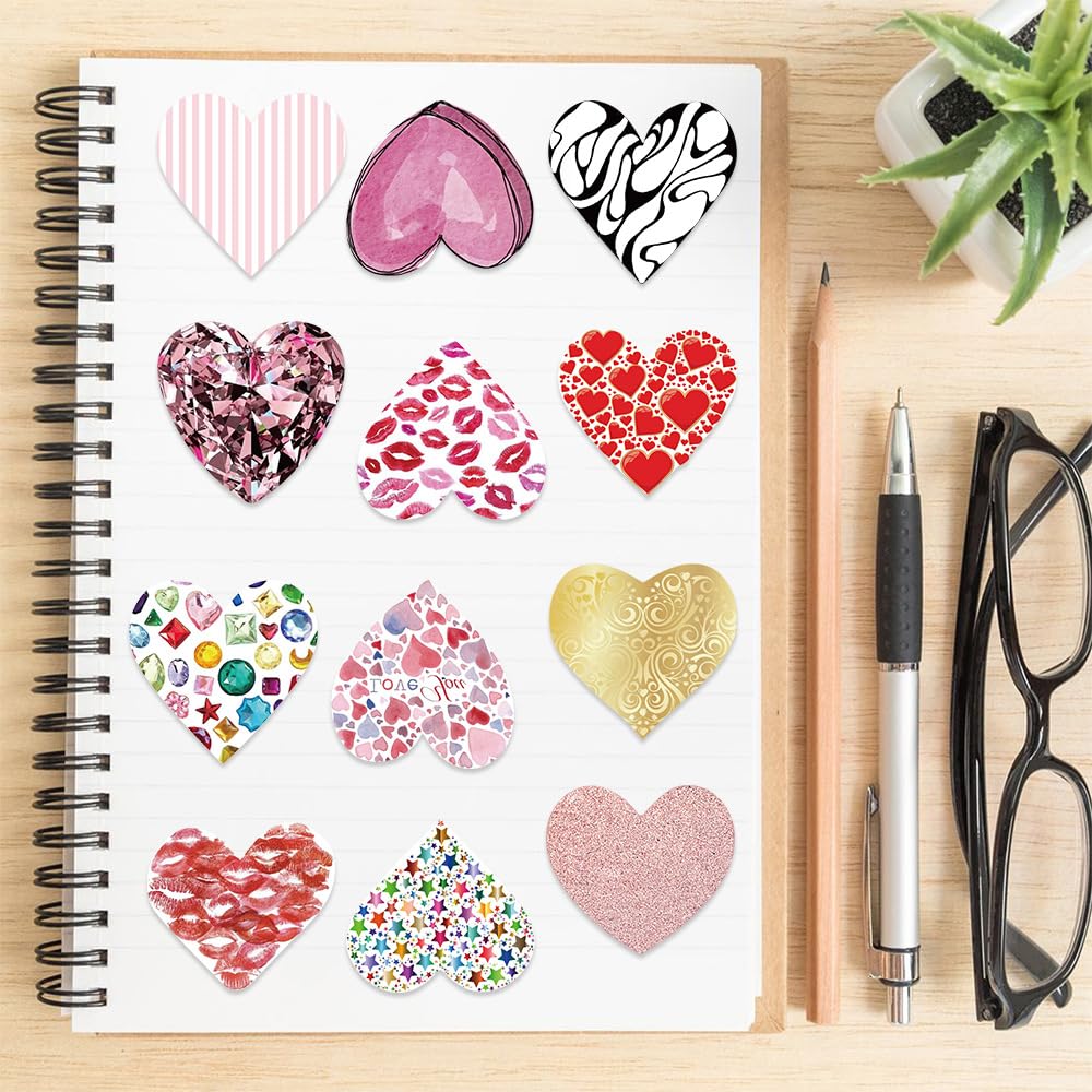 50 Pcs Pink Love Stickers for Kids Teens Adults Boys Girls Gift,Stickers Pack for Laptop,Skateboard,Luggage,Car,Bike - Image 2