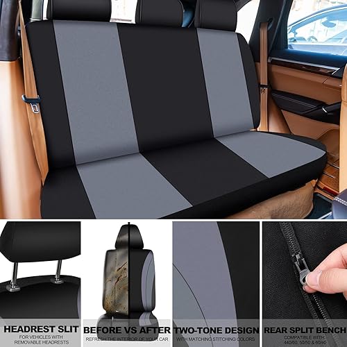 Miniatura 3 de Juego completo de 17 fundas de asiento de automóvil, funda para volante, almohadilla de consola central, funda para reposabrazos de seguridad,