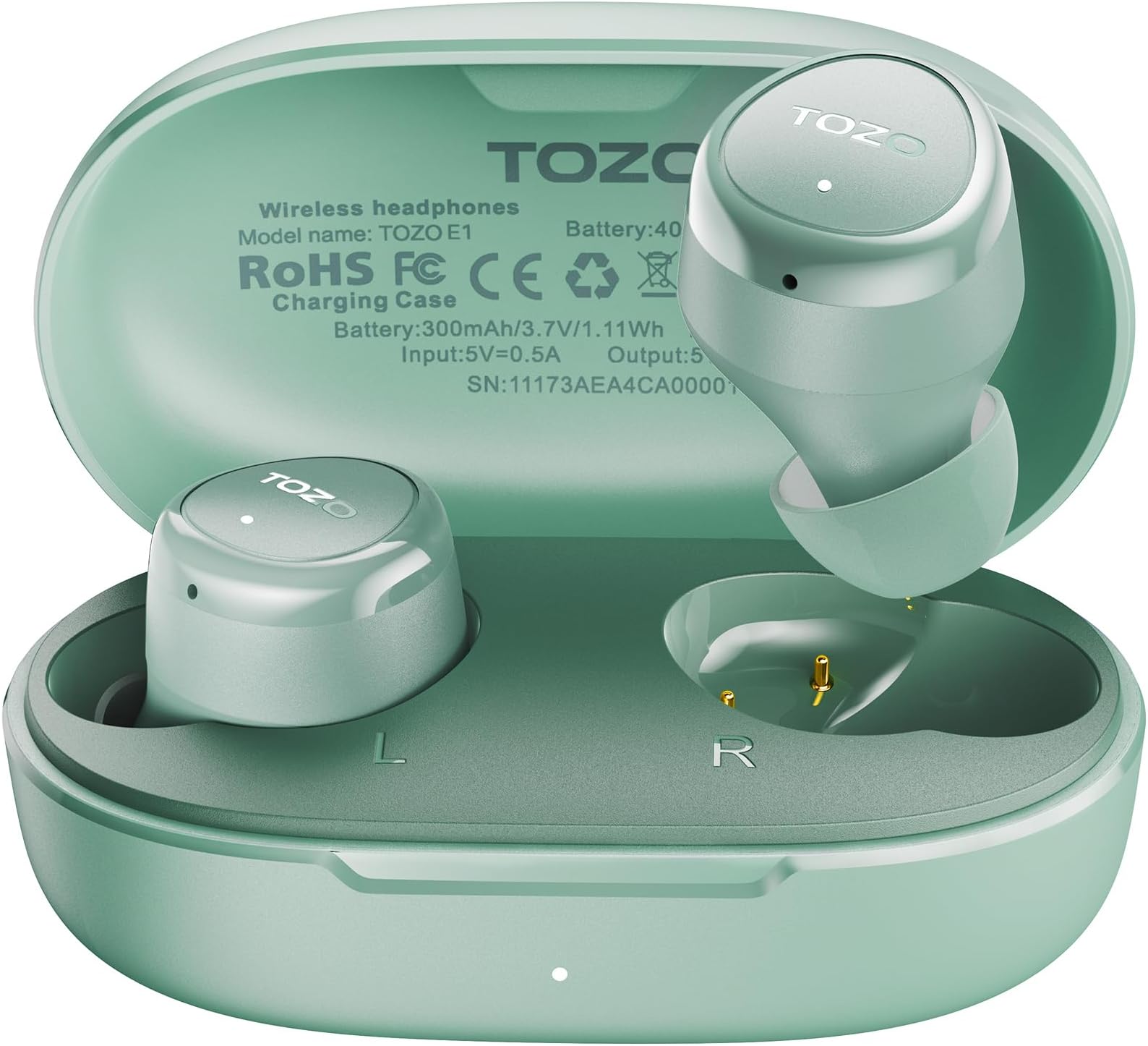 TOZO E1 Wireless Earbuds, Bluetooth 5.3 Ear Buds with Custom EQ, Premium Sound, Dual ENC Mics for Clear Calls, 30H Playtime, IPX6 Waterproof, Lightweight 3.9g, Comfortable In Ear Bluetooth Earphones