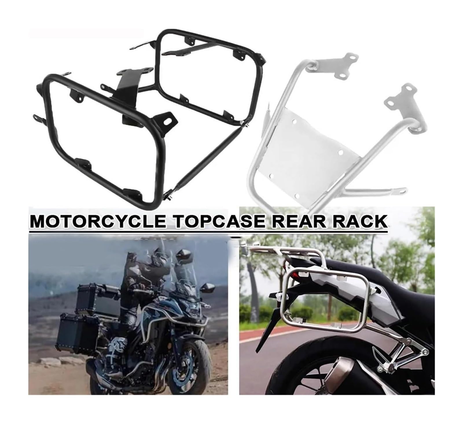 Motorra Gepäckträger hinten Für CB400X 2019–2022 Für CB500X 2019–2023 Topcase Satteltasche Gepäckbox Montagehalterung Gepäckträger(Silver One Set)