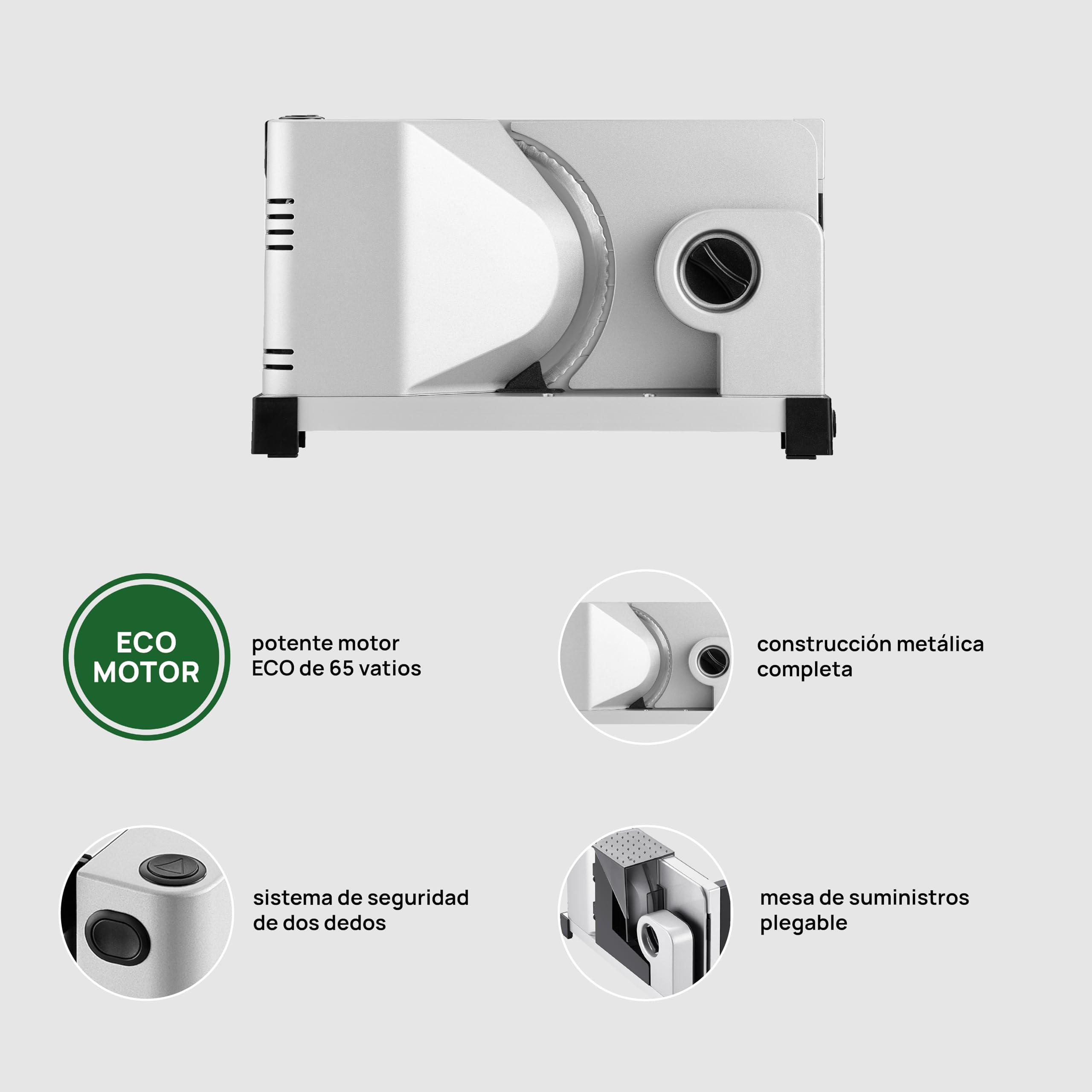 ritter icaro 7, Cortafiambres Eléctrico Plegable y Cortadora de Pan de Metal Macizo con Motor ECO
