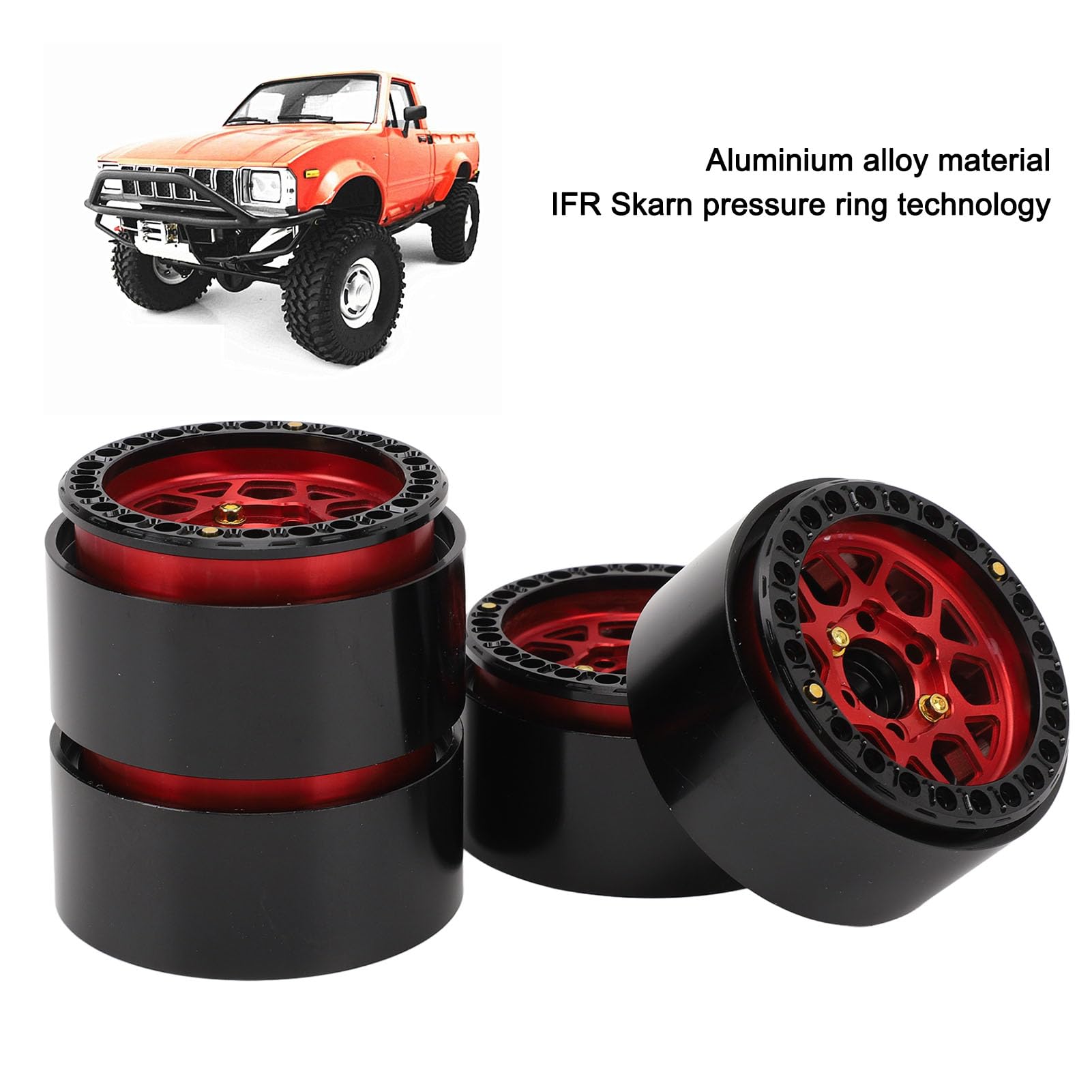Ruote drift RC in 1:10 Cerchi in lega di alluminio premium Design leggero ad alte prestazioni per pneumatici 1,9 pollici Set 4 pezzi con hardware di installazione