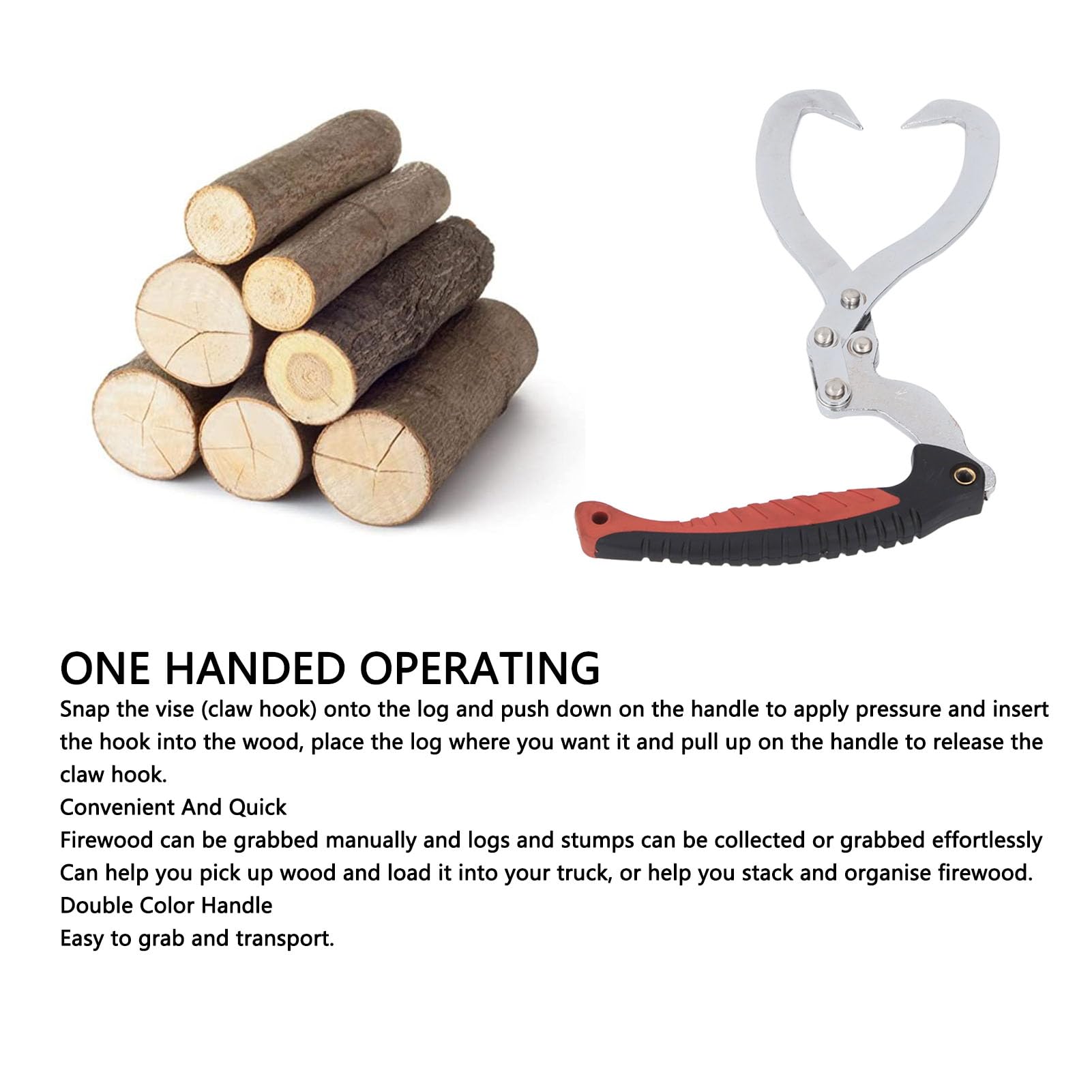 Log Skidding Tong 8 Inch Cr Plated Easy Using Hook Log Grapple Hook for Timber Handling