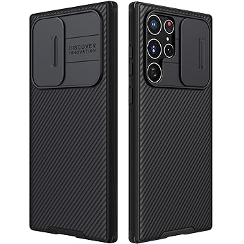 Galaxy S22 Ultra Case with Camera Cover,S22 Ultra Slim Fit Thin Polycarbonate Protective Shockproof Cover with Slide Camera Cover, Upgraded Case for Samsung Galaxy S22 Ultra (Black)