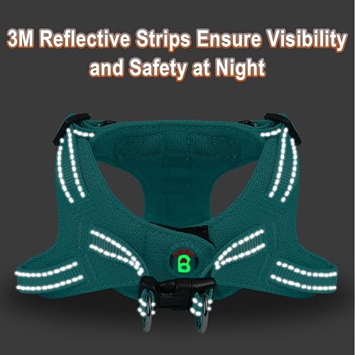 Miniatura 23 de Arnés para perro, arnés reflectante ajustable para cachorro, transpirable, suave para perros pequeños y medianos, gatos, rojo, S Negro