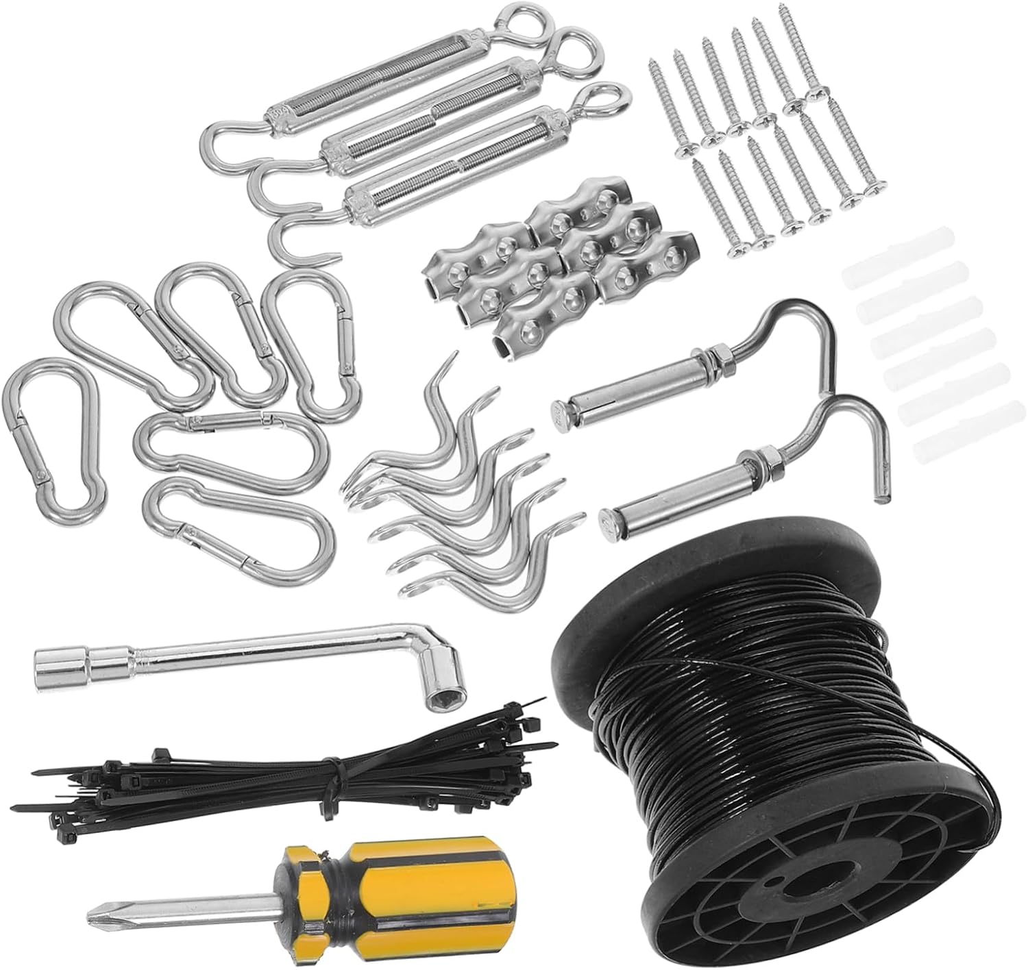 STOBOK 1set Stainless Steel Wire Rope Hanging Kit for Patio Garden and Indoor Outdoor Lighting