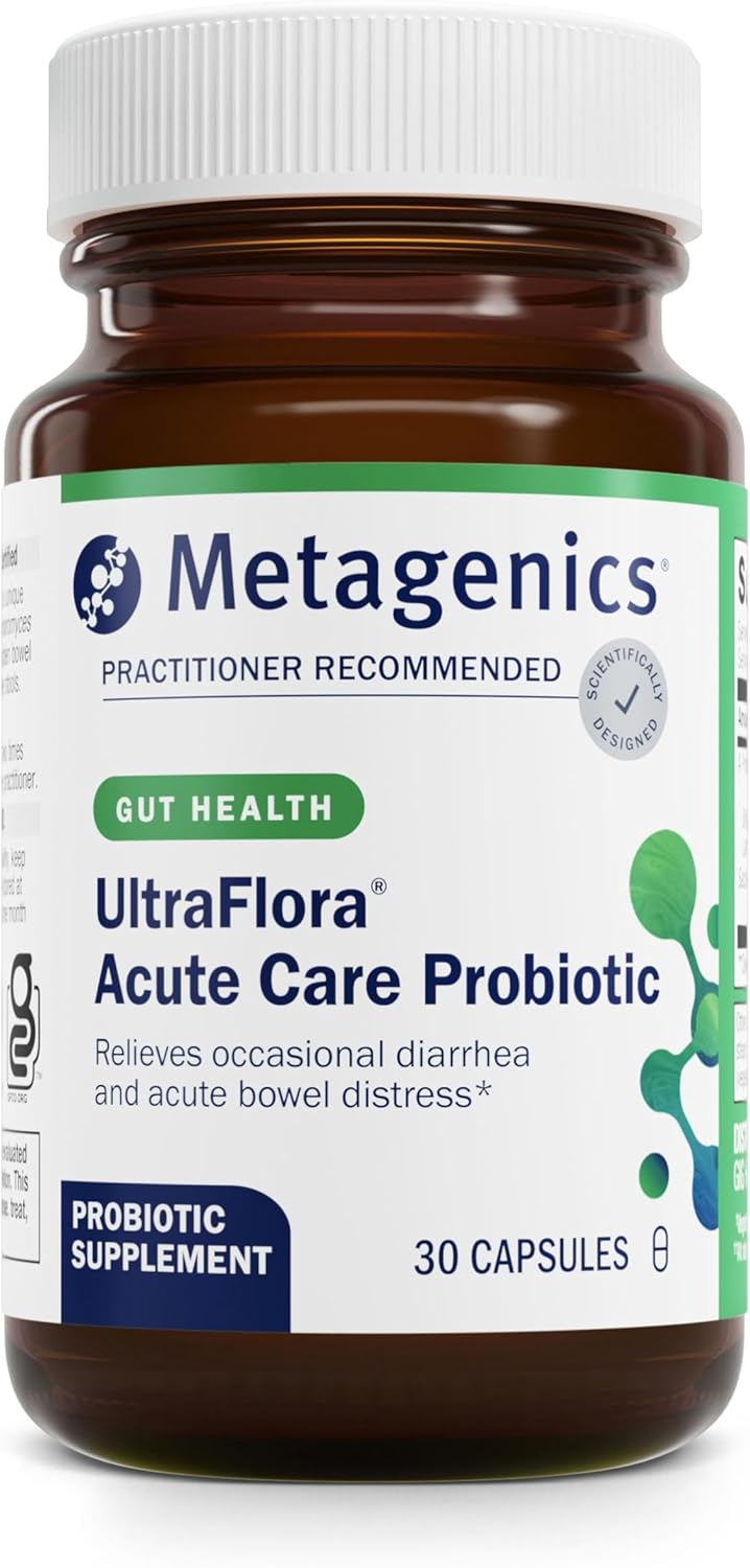 Metagenics UltraFlora Acute Care – Probiotic Supplement for Rapid Relief of Acute Bowel Distress, Bloating & Gas – Supports Healthy Gut Flora & Digestive Comfort – Non-GMO – 30 Capsules*