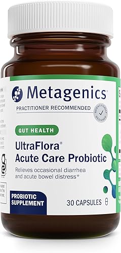Metagenics UltraFlora Acute Care - Suplemento probiótico para un alivio rápido de la angustia intestinal aguda, hinchazón y gases - Apoya la flora