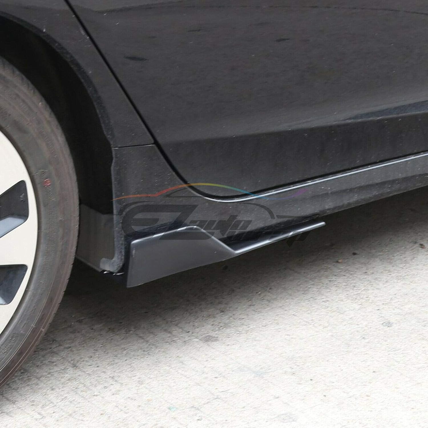 EZAUTO WRAP Carbon Fiber Style Black Universal Car Side Skirt Splitters Diffuser Body Kit Winglet Wings Rocker Extension Panel