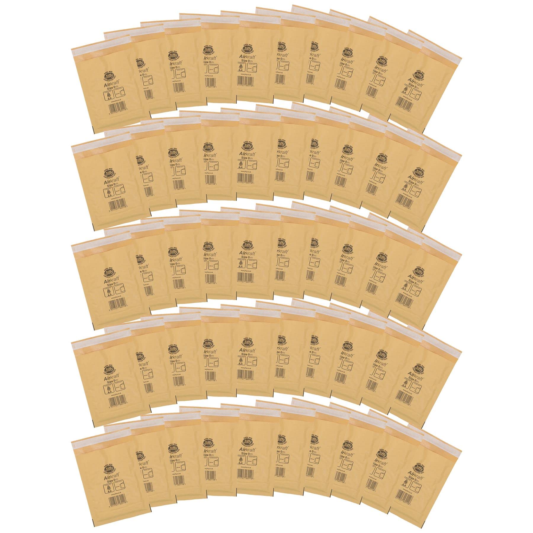 AB Tools 50pk Genuine Gold Jiffy Bag Airkraft Bubble Padded Mail Bag Envelope Size 0 โ image 1
