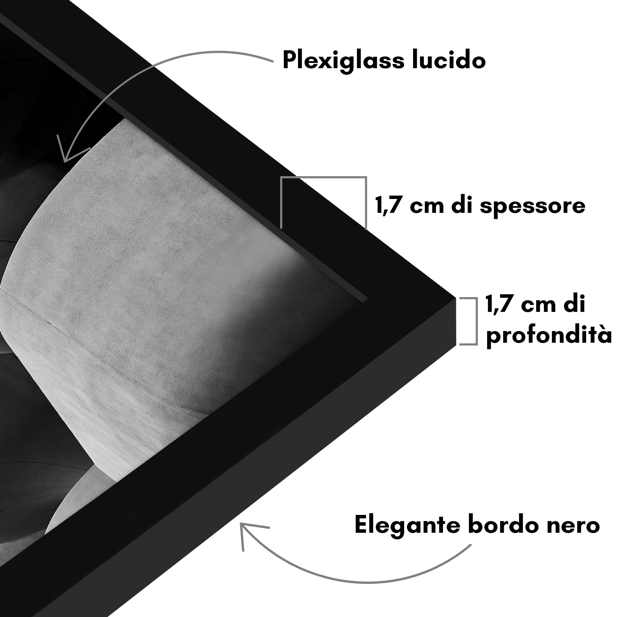 Americanflat Cornice Nera 45x60 cm Portafoto con Bordo Sottile e Ganci Seghettati