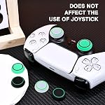 DLseego 6PCS Thumb Grips Caps for Xbox One X S PS5 PS4 PS3 PlayStation DualSense Switch Pro Wireless Controller Steam Deck, Soft Silicone Anti-Slip Button Cap Joystick Cover - Green