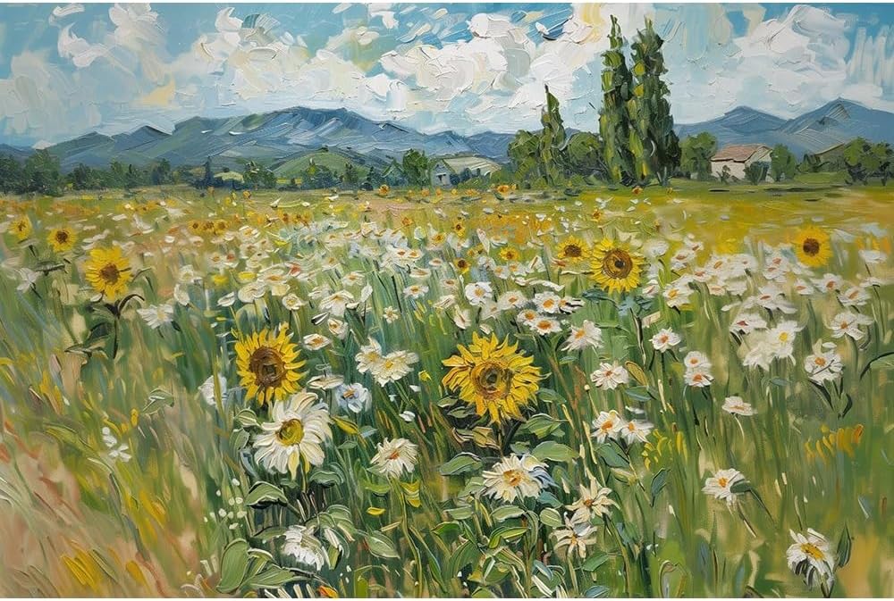 ArtDirect Moody sunflower Landscape Unframed Art Print Giclee Poster by Arlington Prints - Ready for Framing with Customization Sizes 10x7, 14x9, 20x13, 36x24, 48x32, and 60x40 Inches