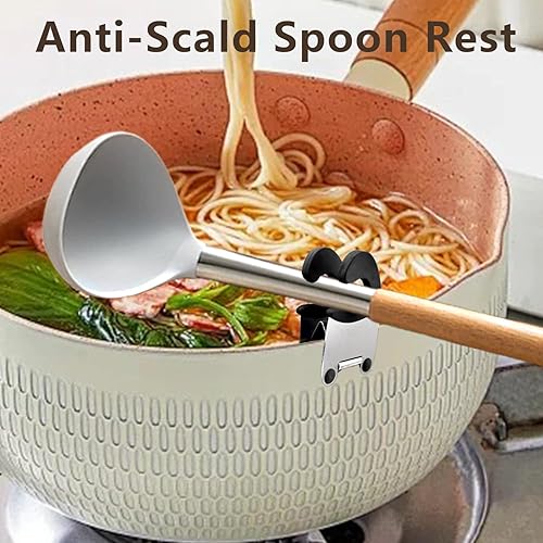 Miniatura 3 de Soporte para cuchara de olla, soporte de clip para olla, agarre de silicona antiquemaduras para cuchara, espátula, tenedor, utensilios de cocina,